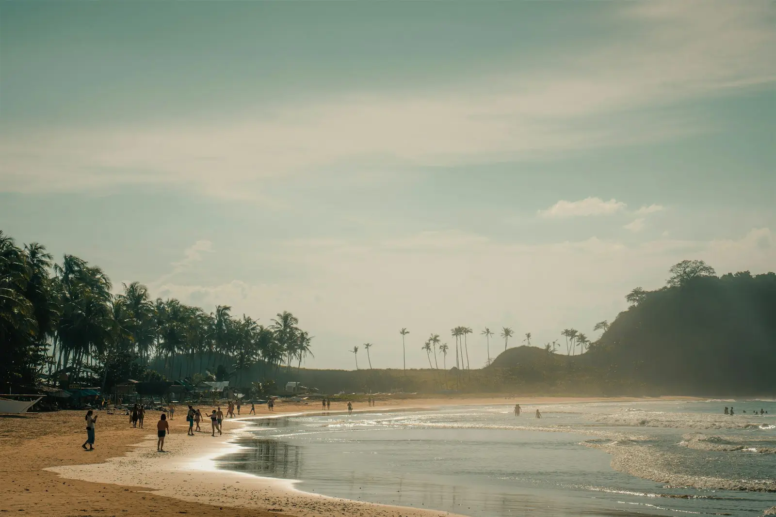 People enjoy a relaxing day at the beach.