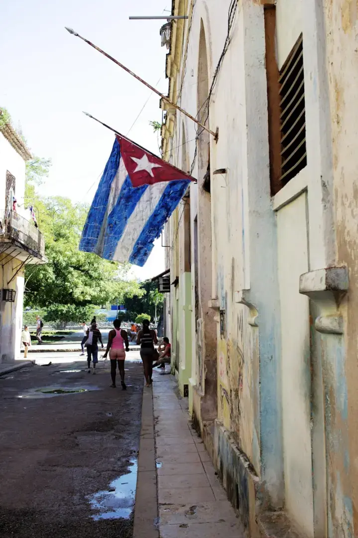 a flag on a building
