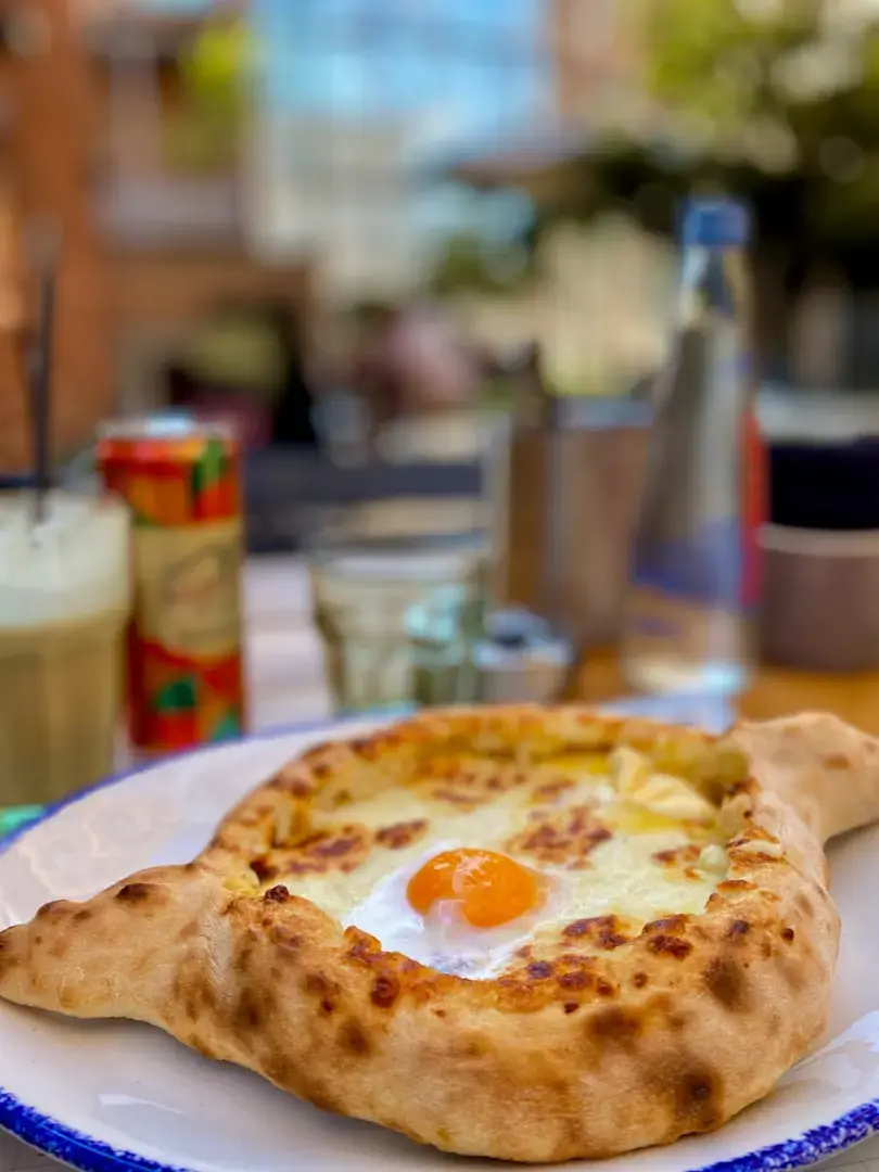 Photo by Mike Swigunski pie on white and blue ceramic plate