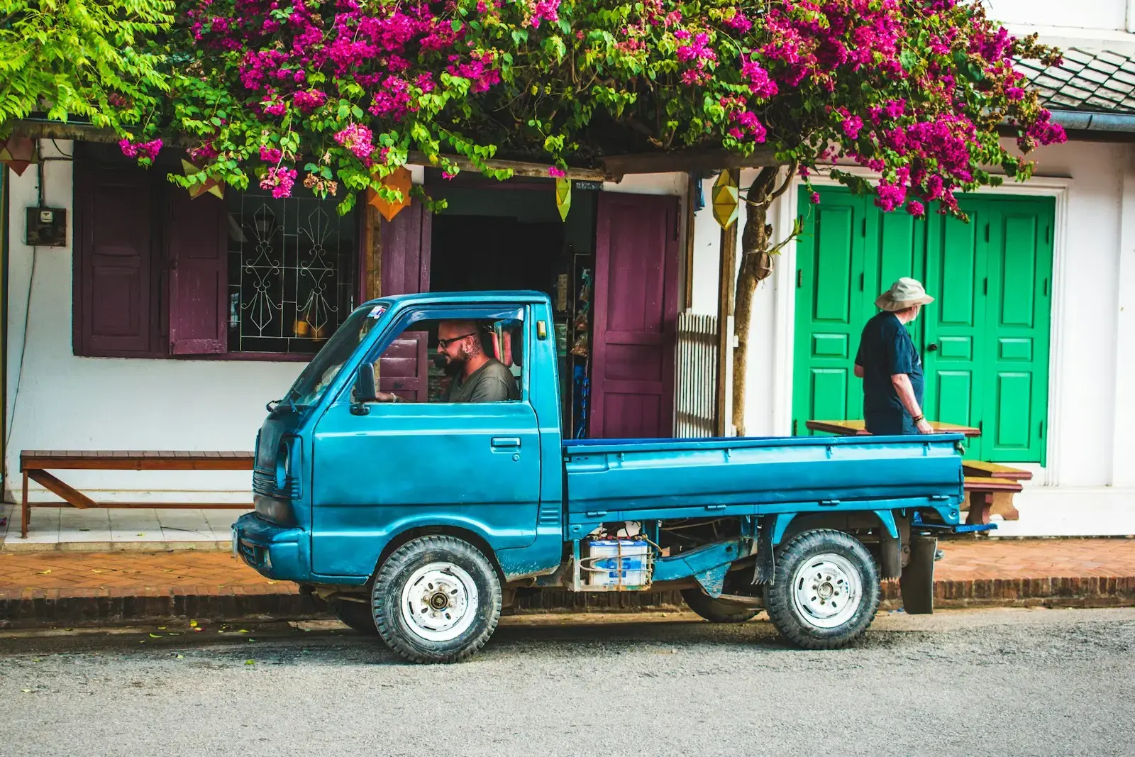 Photo by Quinn Buffing man driving truck